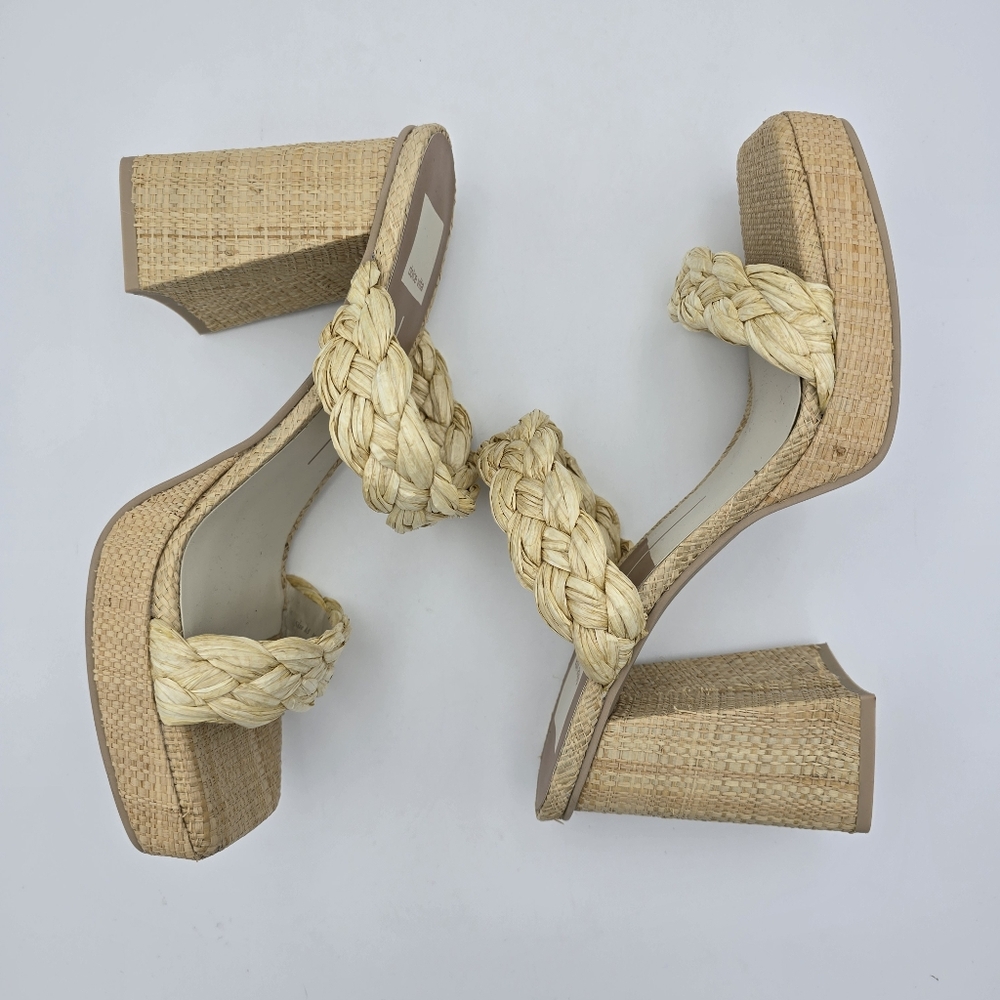 Dolce Vita Braided Natural Raffia Platform Sandal - Picture 14 of 14